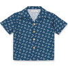 Adrien Cotton Poplin Aloha Shirt, Geo Floral - Shirts - 1 - thumbnail