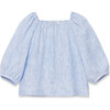 Amelie Linen Blouse, Blue Stripe - Blouses - 1 - thumbnail