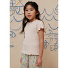 Lina Baby Rib Ruffle Tee, Rose Dust - T-Shirts - 2