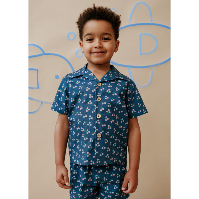 Adrien Cotton Poplin Aloha Shirt, Geo Floral - Shirts - 2