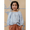 Amelie Linen Blouse, Blue Stripe - Blouses - 3