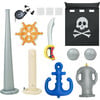 Water Fun Inflatable Pirate Ship Sprinkler Play Center with Air Pump, Beach Balls & Accessories, Red - Pool Floats - 7