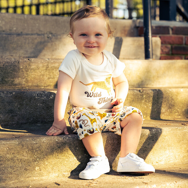 Jungle Friends Bamboo Shorts, Cream - Shorts - 3