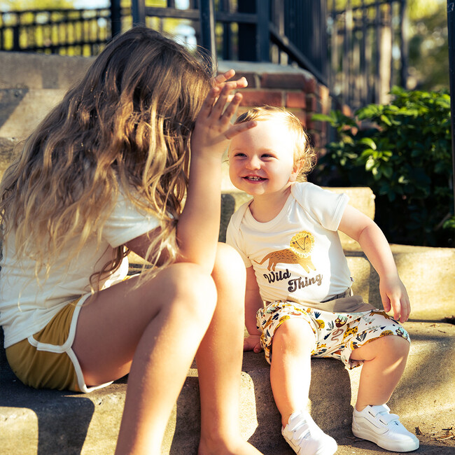 Jungle Friends Bamboo Shorts, Cream - Shorts - 5