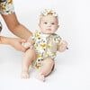 Jungle Friends Bamboo Shortie Romper, Cream - Rompers - 3