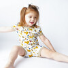 Jungle Friends Bamboo Short Sleeve Kids Pajama Shorts Set, Cream - Pajamas - 4