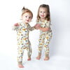 Jungle Friends Bamboo Pajama Convertible Footie Romper, Cream - Footie Pajamas - 5