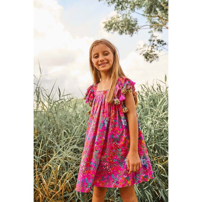 Chloe Dress, Garden Floral Magenta - Dresses - 3