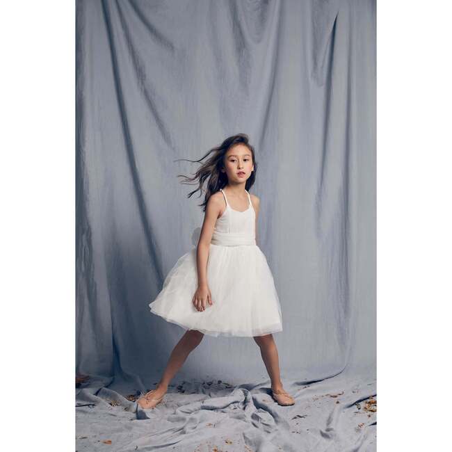 Peach Dress, Bright White - Dresses - 3