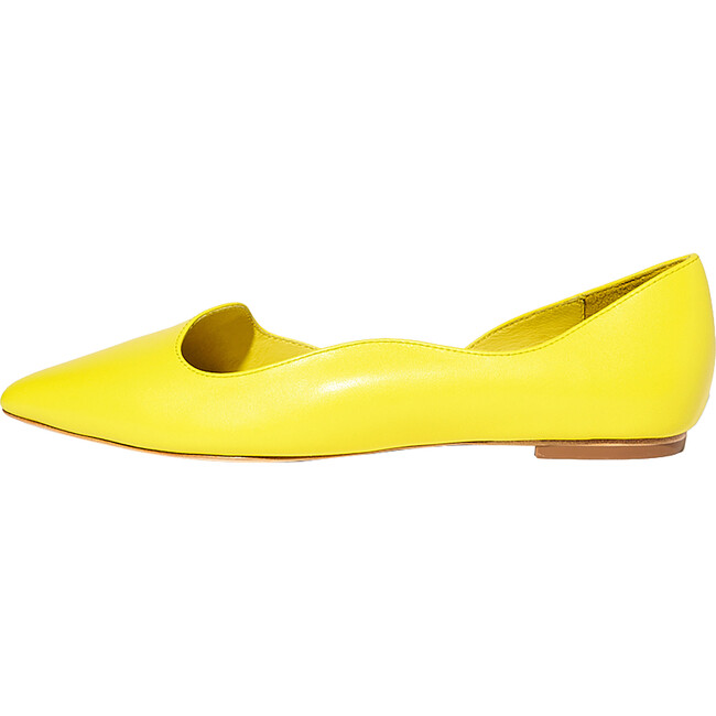 Women's Reese Pointed Toe Wavy Cut-Out Upper Ballet Flats, Sunshine