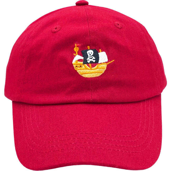 Pirate Ship Baseball Hat, Ruby Red