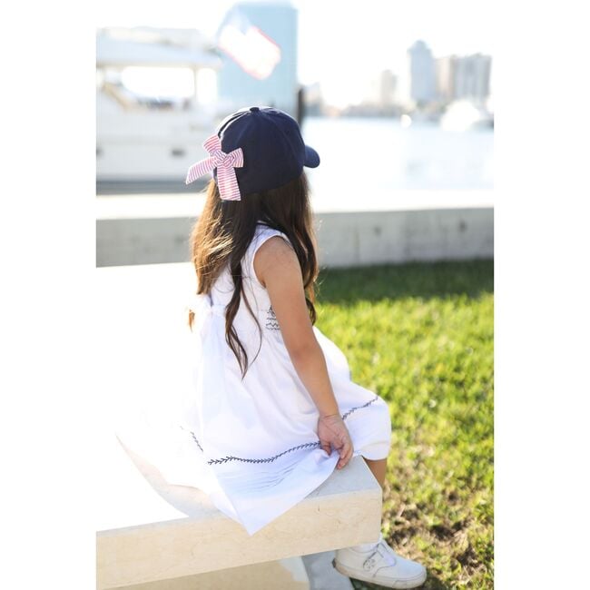 Lobster Bow Baseball Hat, Nellie Navy - Hats - 2