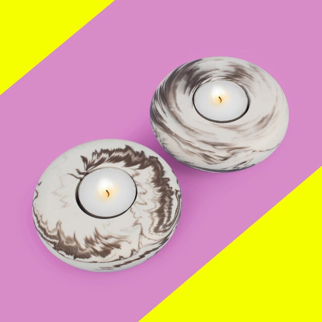 Platz Swirl Tealight, Cocoa - Menorahs & Candles - 2