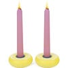 Platz Candy Candlestick, Shabbat Shalom Marigold - Menorahs & Candles - 1 - thumbnail