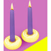 Platz Candy Candlestick, Shabbat Shalom Marigold - Menorahs & Candles - 3