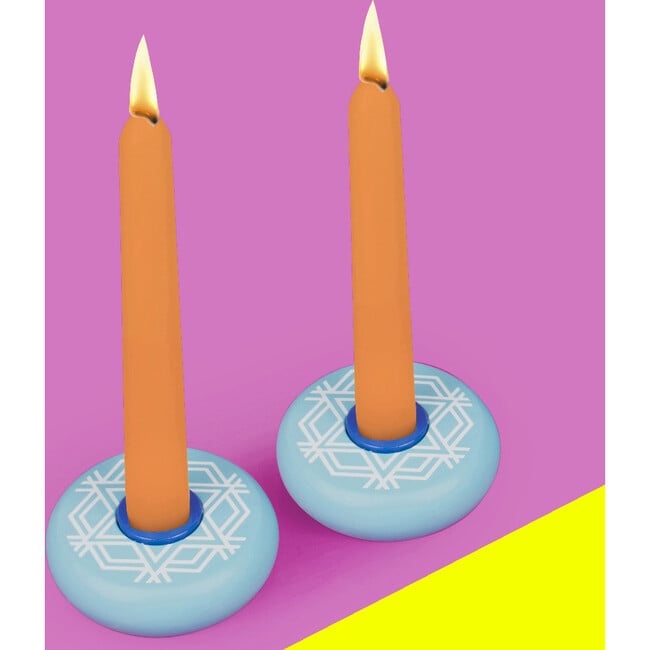 Platz Candy Candlestick, Magen David Aquamarine - Menorahs & Candles - 3