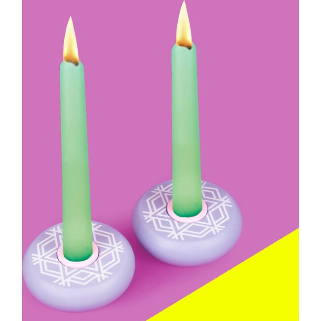 Platz Candy Candlestick, Magen David Lavender - Menorahs & Candles - 3