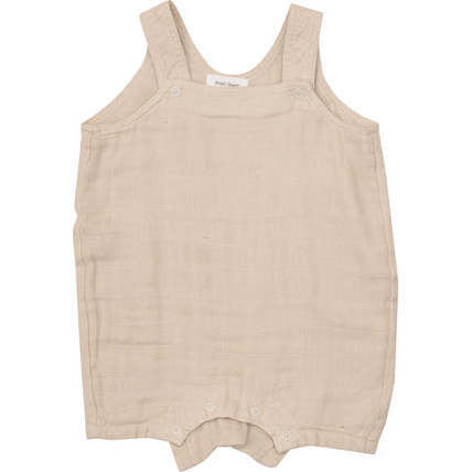 Solid Muslin Soft Linen Overall Shortie - Rompers - 1