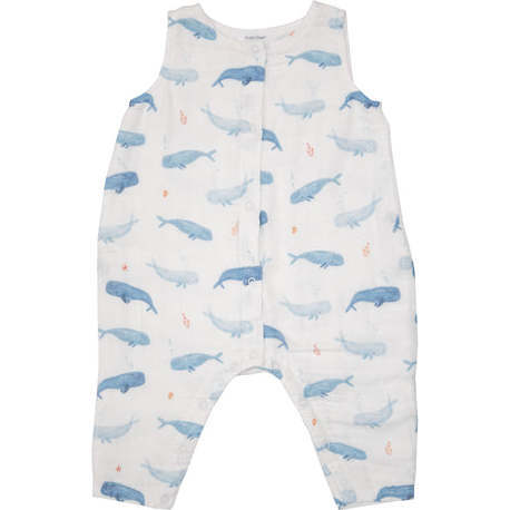 Whale Hello There Sleeveless Romper - Rompers - 1