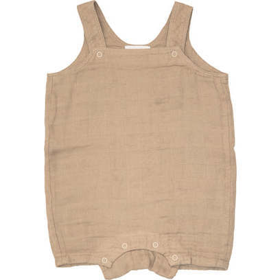 Solid Muslin Nougat Overall Shortie - Rompers - 1
