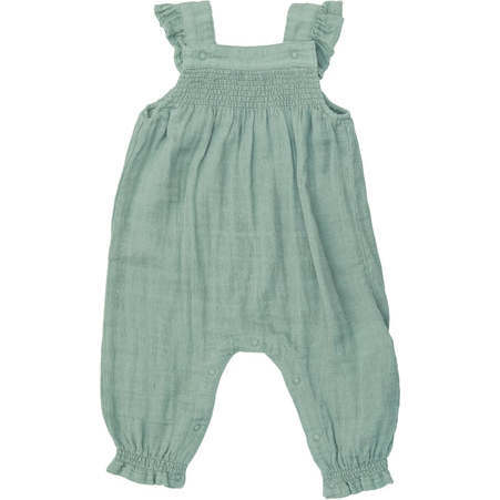 Solid Muslin Fern Smocked Coverall - Rompers - 1