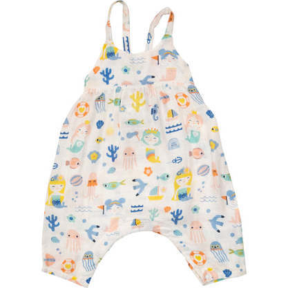 Sea U Mermaid Tie Back Romper - Rompers - 1