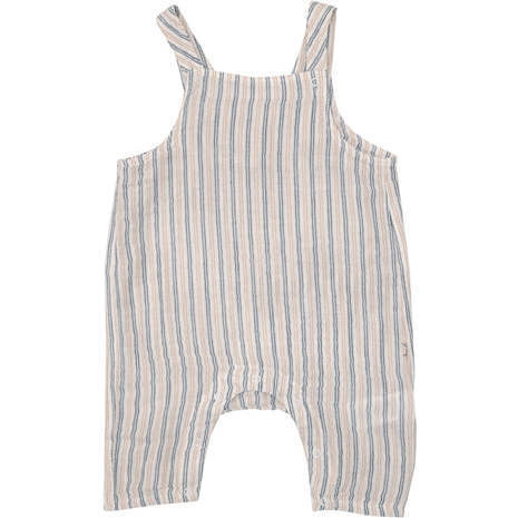 Ticking Stripe Navy Clay Overall - Rompers - 1