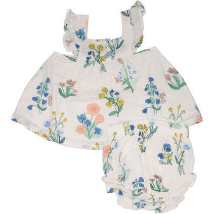 Urban Floral Butterfly Sleeve Pinafore Top & Bloomer