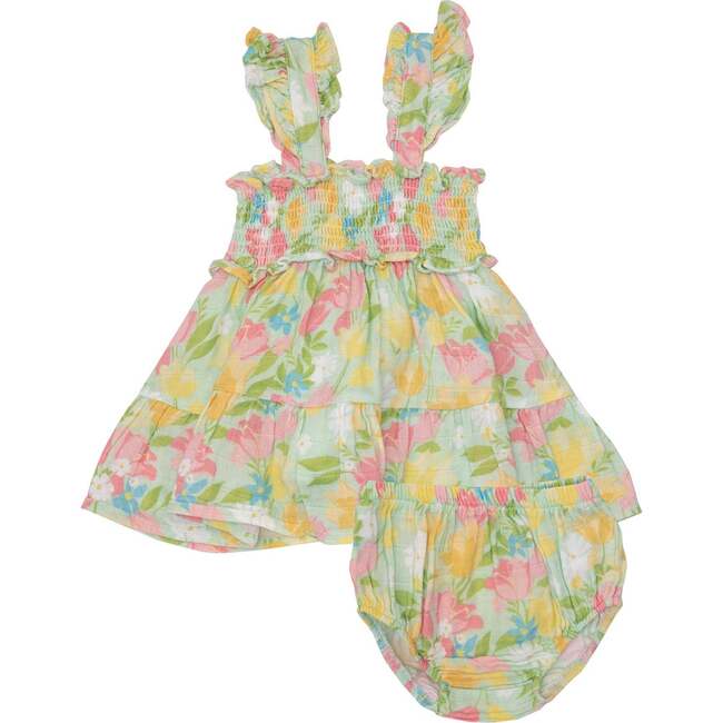 Springtime Tulips Smocked Ruffle Sundress & Diaper Cover - Angel Dear ...