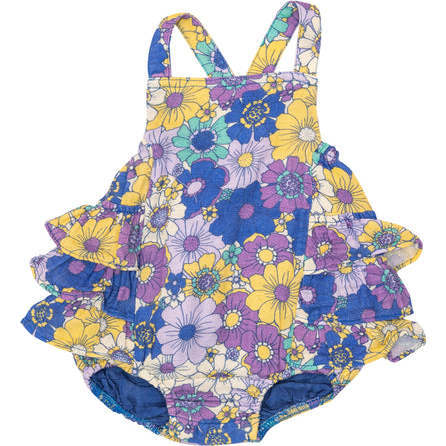 Retro Cosmos Ruffle Sunsuit - Rompers - 1