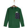 Tim Merino Pocket Longsleeve 'Birdday Party', Mountain Green And True Navy - Shirts - 1 - thumbnail