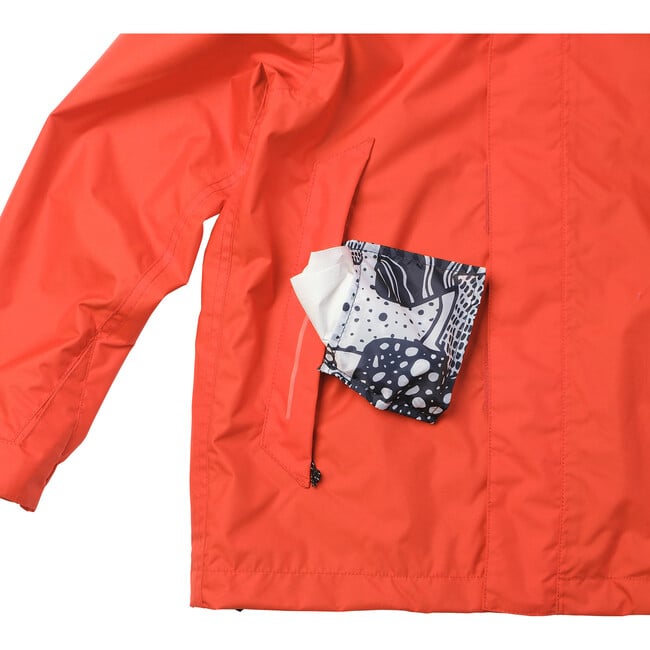 Chip Rain Jacket, Red Orange - Raincoats - 5