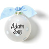 My First Christmas Glass Ornament, Blue Snowman - Ornaments - 4