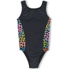 Rainbow Leopard Leo, Black - Leotard - 1 - thumbnail