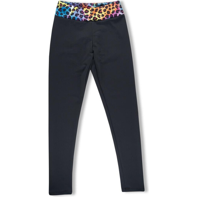 Rainbow Leopard Legging, Black - Leggings - 1