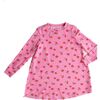 Cherry Berry  Long Sleeve Lounge Dress, Pink - Dresses - 1 - thumbnail