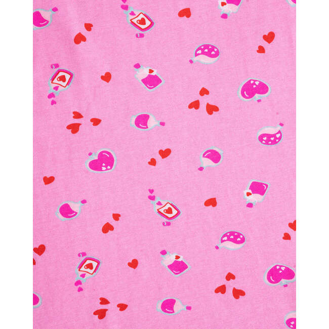 Love Potion Long Sleeve Lounge Dress, Pink - Dresses - 2