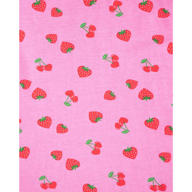Cherry Berry  Long Sleeve Lounge Dress, Pink - Dresses - 2