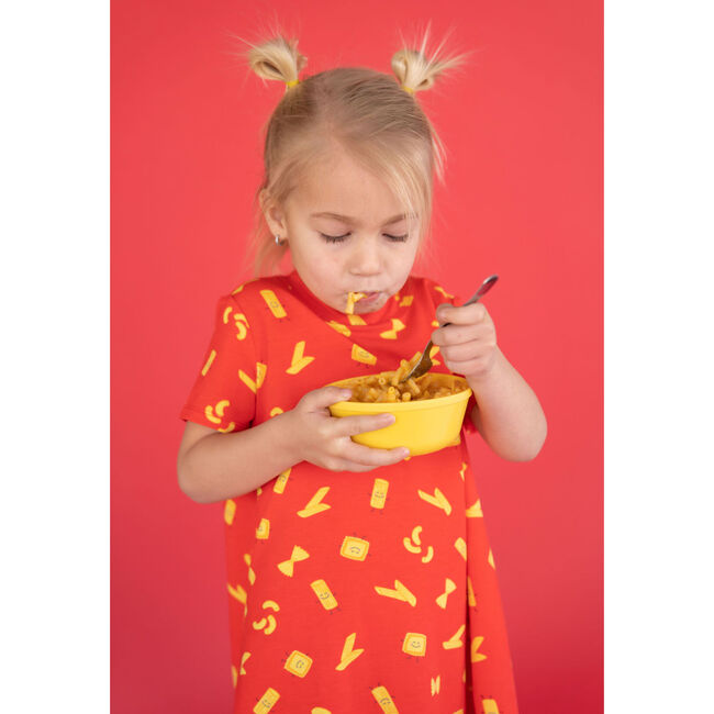 Pasta Lounge Dress, Red - Dresses - 3