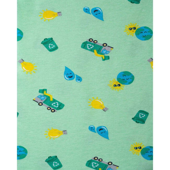 Recycle Pajama Set, Green - Pajamas - 2