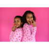 Cherry Berry  Long Sleeve Lounge Dress, Pink - Dresses - 4