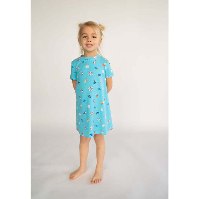 Summer Treats Lounge Dress, Blue - Dresses - 4