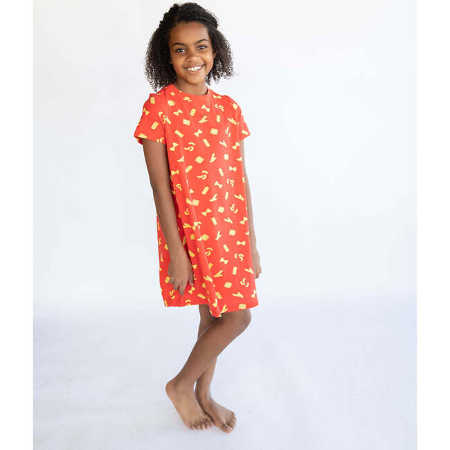 Pasta Lounge Dress, Red - Dresses - 5