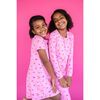 Love Potion Long Sleeve Lounge Dress, Pink - Dresses - 4