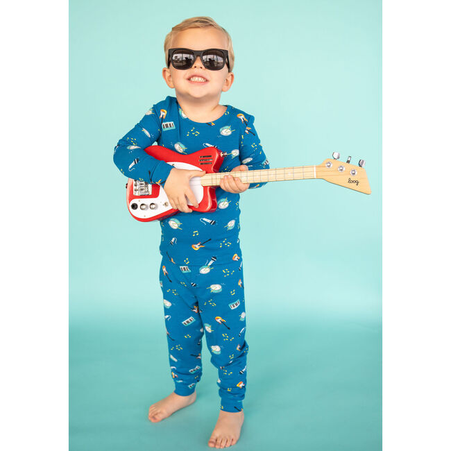 With The Band Pajama Set, Blue - Pajamas - 3