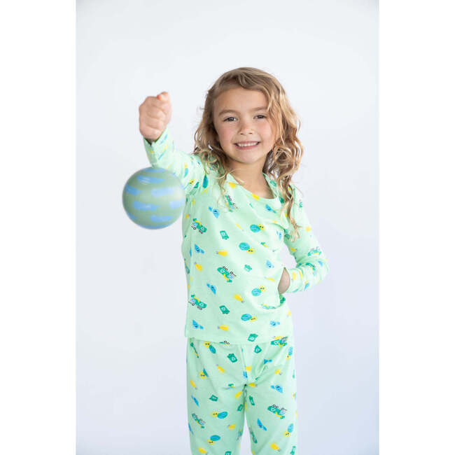 Recycle Pajama Set, Green - Pajamas - 3