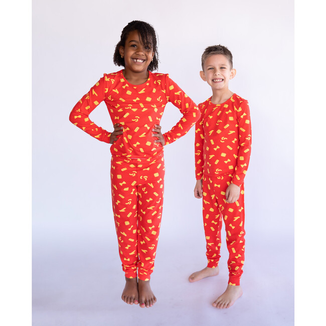 Pasta Pajama Set, Red - Pajamas - 4