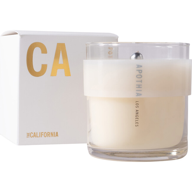 Ca Candle, White Flowers and Vibrant Green Leaves