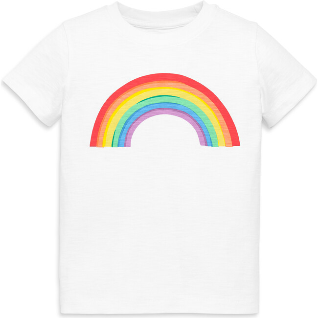 Painted Rainbow Tee, White/Artful Rainbow - T-Shirts - 1