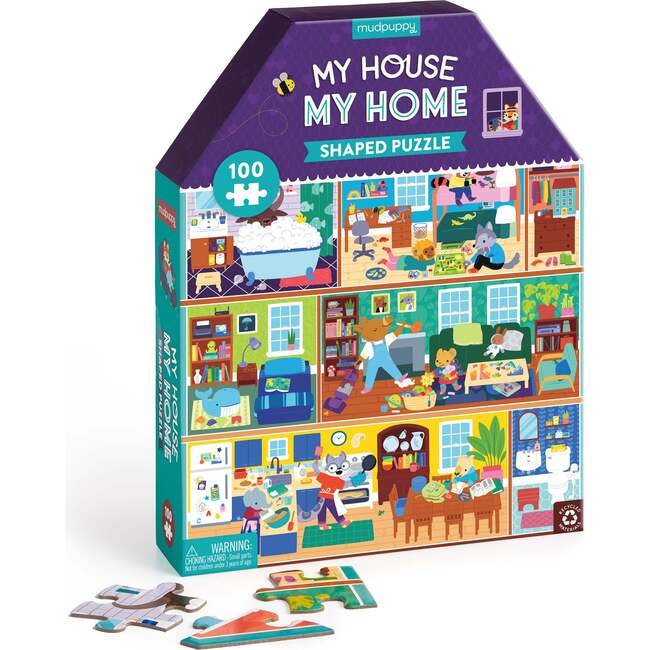 My House, My Home 100 piece House Shaped Puzzle, multi - Puzzles - 1